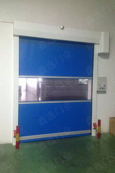 南平快速卷簾門，車間快速門，電動升降門藍色pvc卷簾門